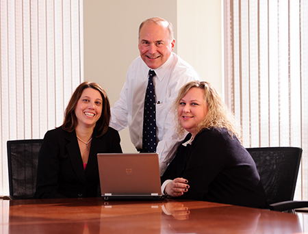 Pawlan Law Team from left to right Lisa A. McDonough, Mitchell D. Pawlan, and Valerie B. Keer-Dryman